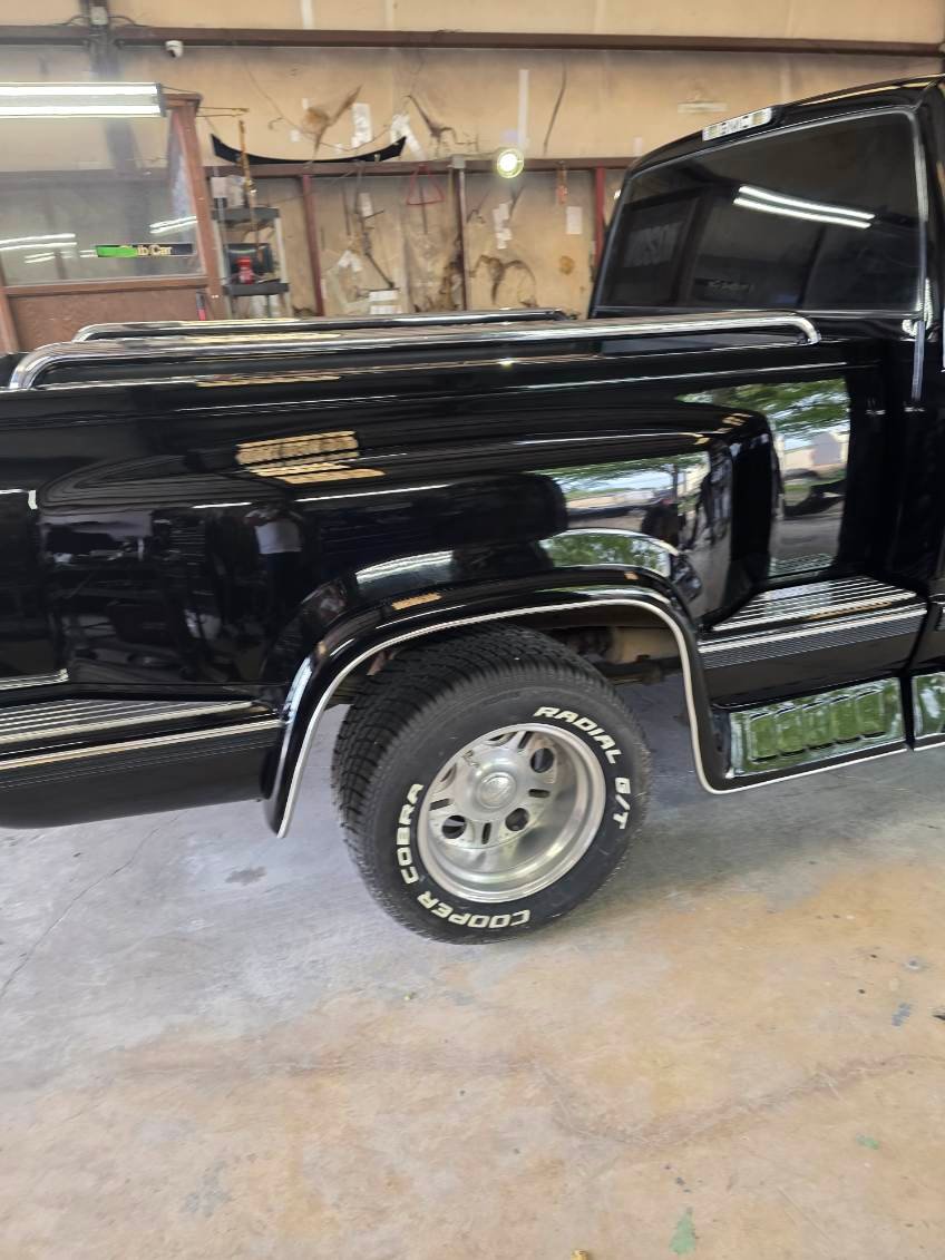 Finished black custom truck